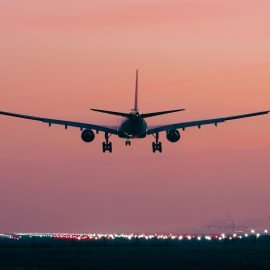 Airplane in sky
