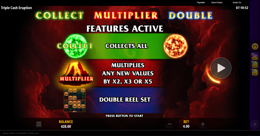 Triple Cash Eruption bonus with all three upgrades