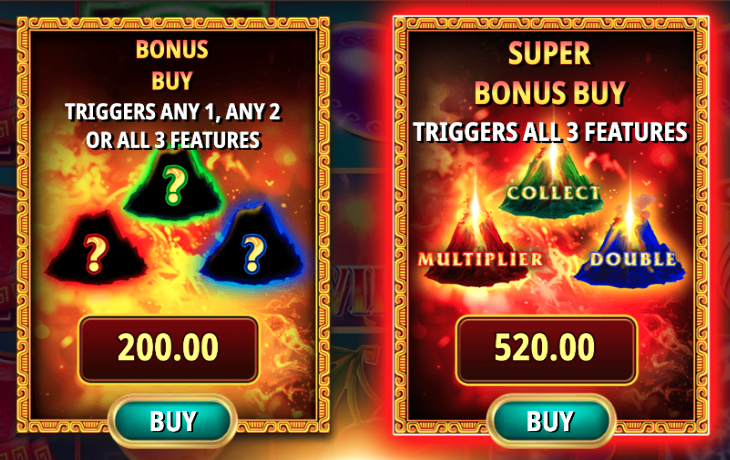 Triple Cash Eruption bonus buy options