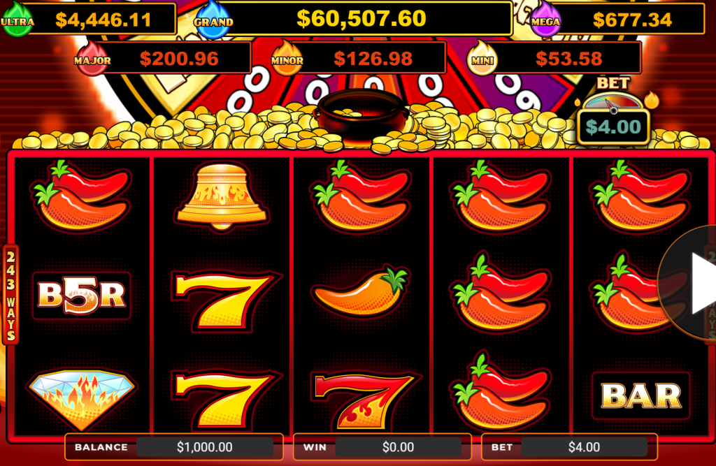Scorchin' Hot Spins Wicked Wheel Base Game