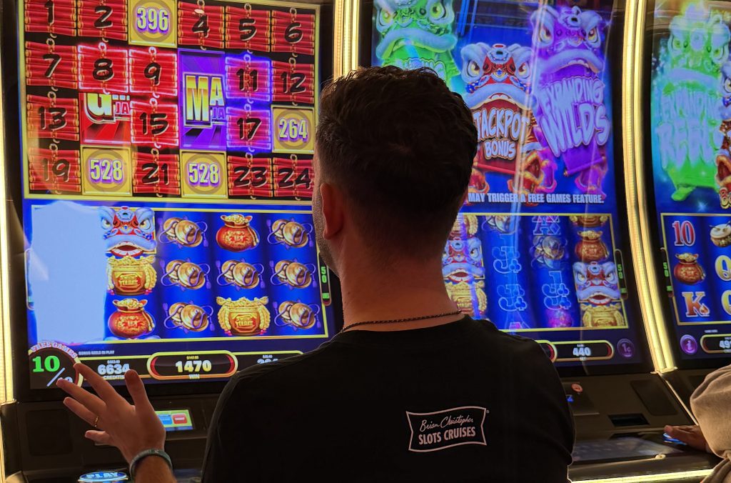 Brian playing slots