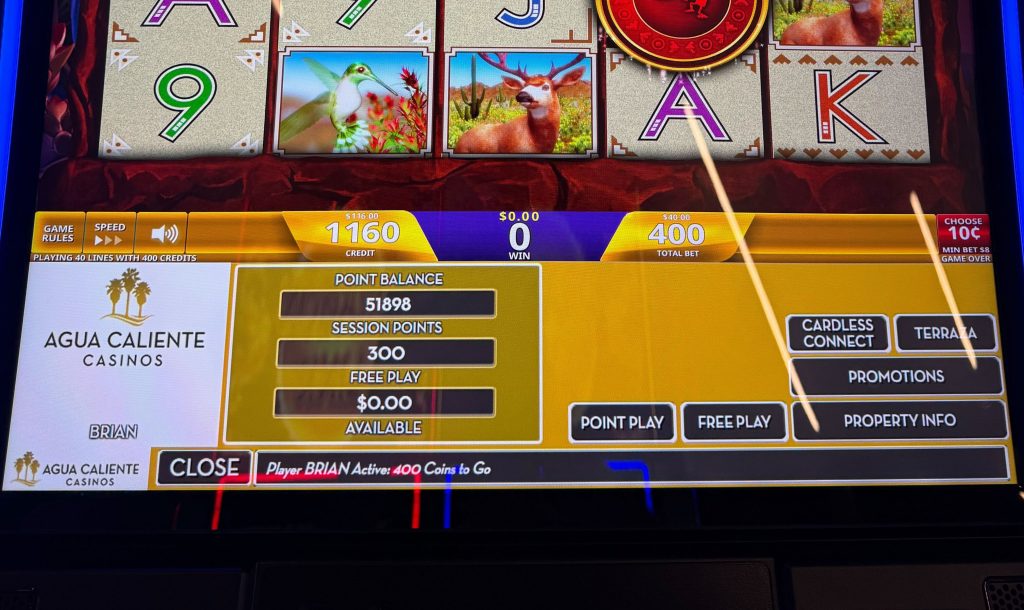 Service window on slot machine