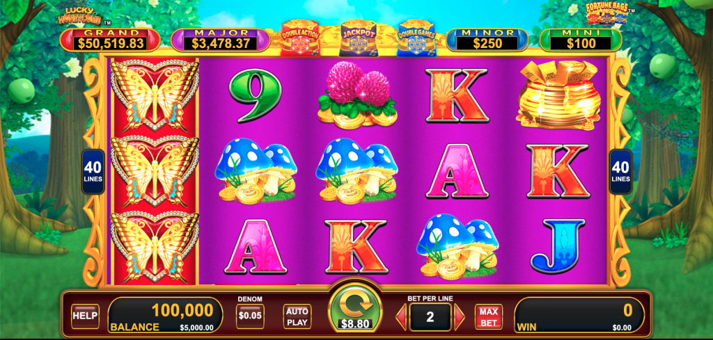 Lucky Honeycomb Fortune Bags base game reel set