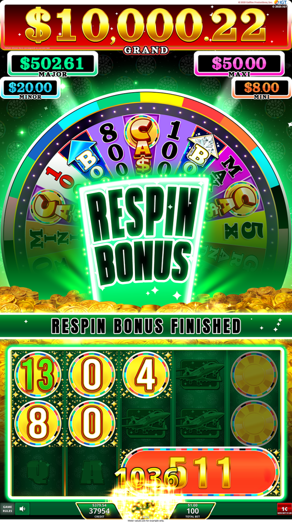 Wheel of Fortune Cash on Reels Respin Bonus