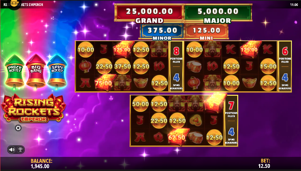 Rising Rockets Emperor triple bonus in progress