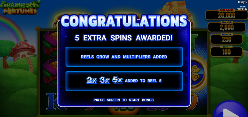 Shamrock Fortunes Blue Bonus