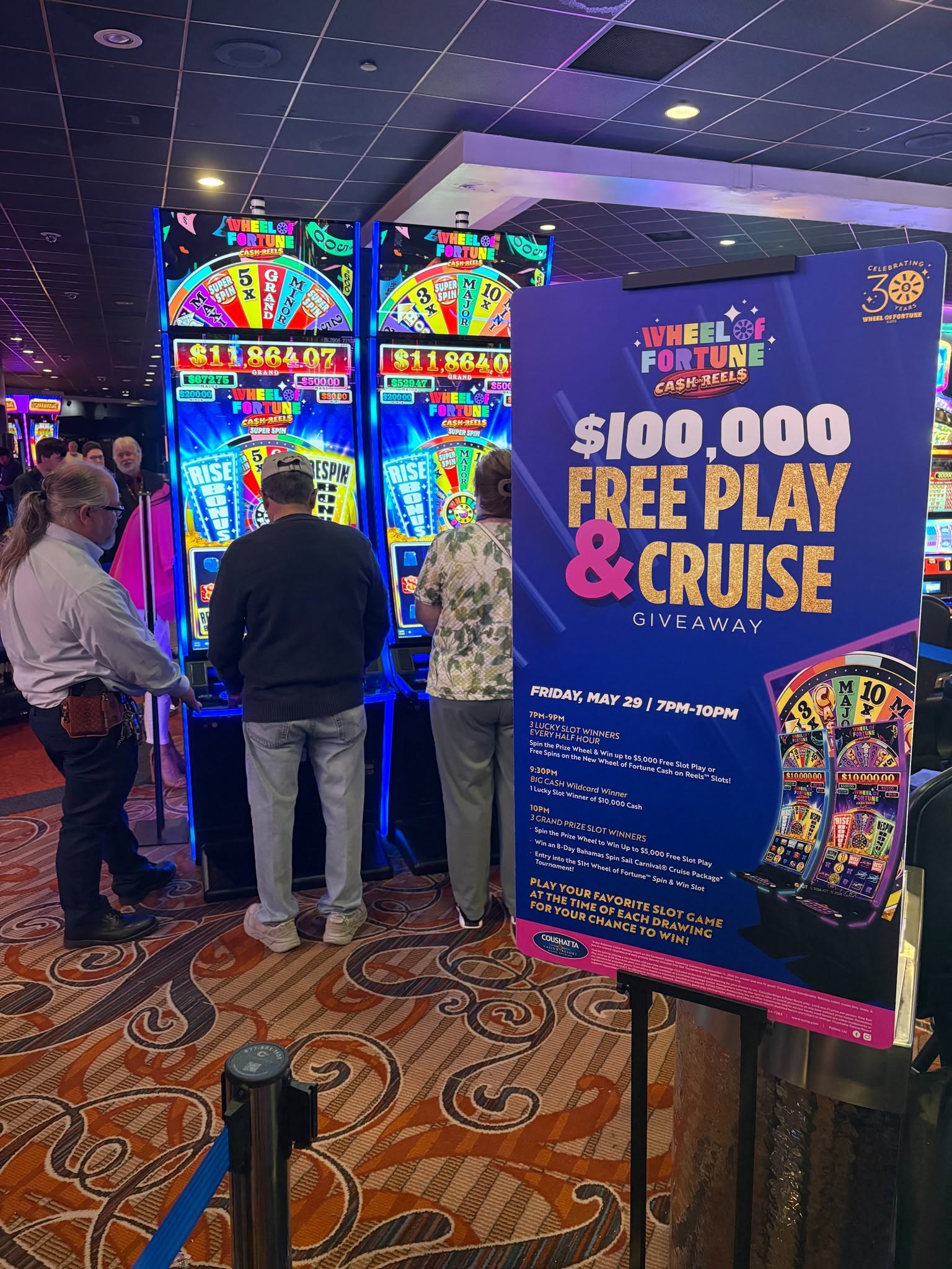 Wheel of Fortune Cash on Reels celebrates its launch at Coushatta Casino Resort in Louisiana.