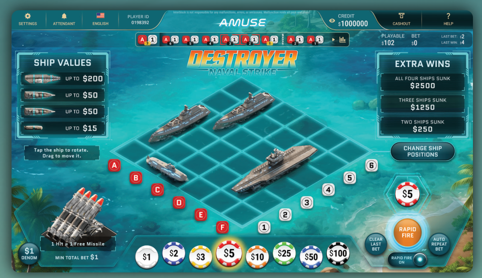 Destroyer Naval Strike by Interblock AMUSE line