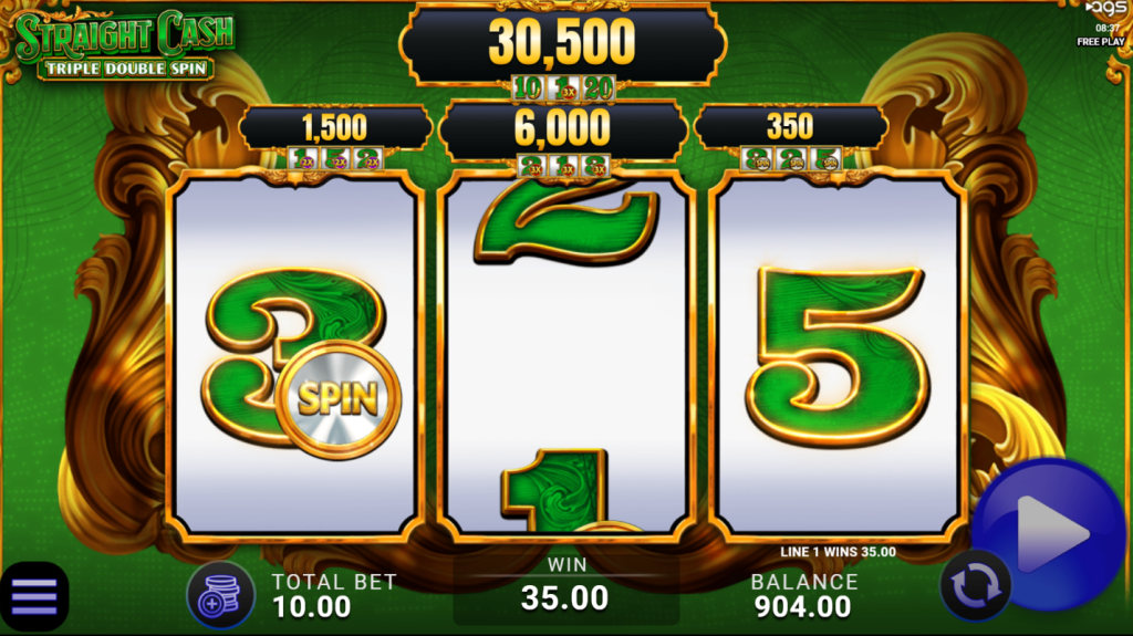 Straight Cash Triple Double Spin Win