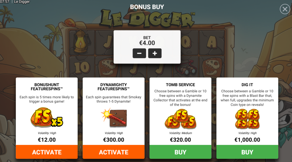 Le Digger Buy a Bonus